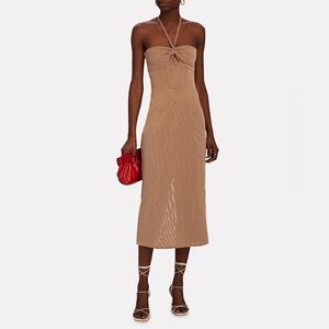 Viktoria & Woods brown Jasmine Bustier Mesh Midi Dress